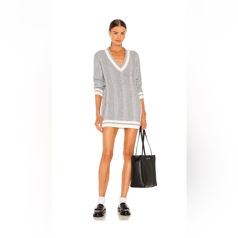 superdown Gray and White Mini Dress